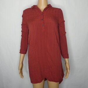 Maeve 3/4 Sleeve Henley Rust Blouse Shirt 0 Anthropologie